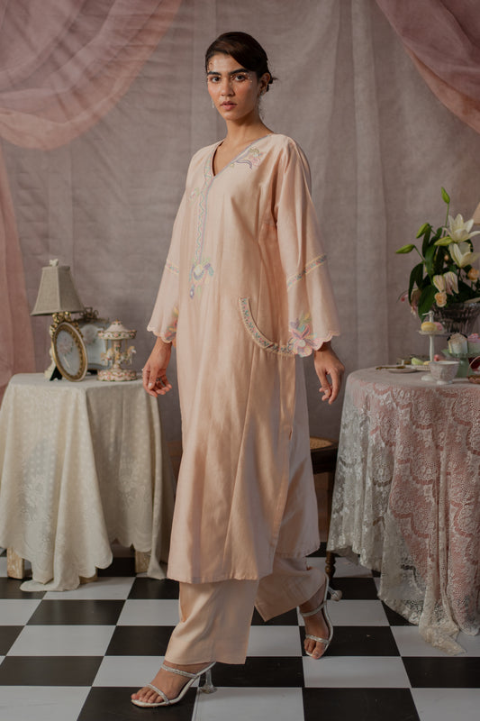 Petal Sleeve Kurta Set