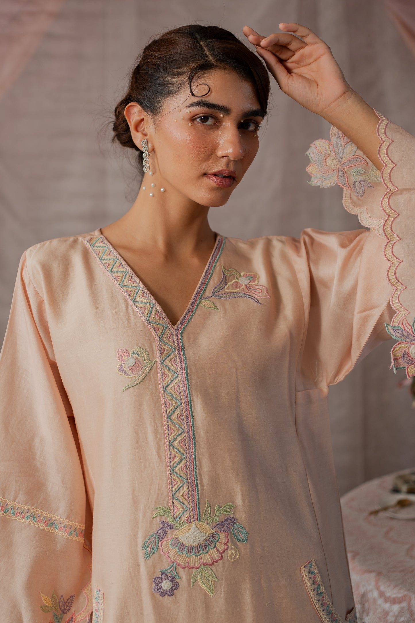 Petal Sleeve Kurta Set